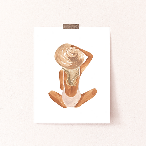 Beach Girl Blonde Art Print