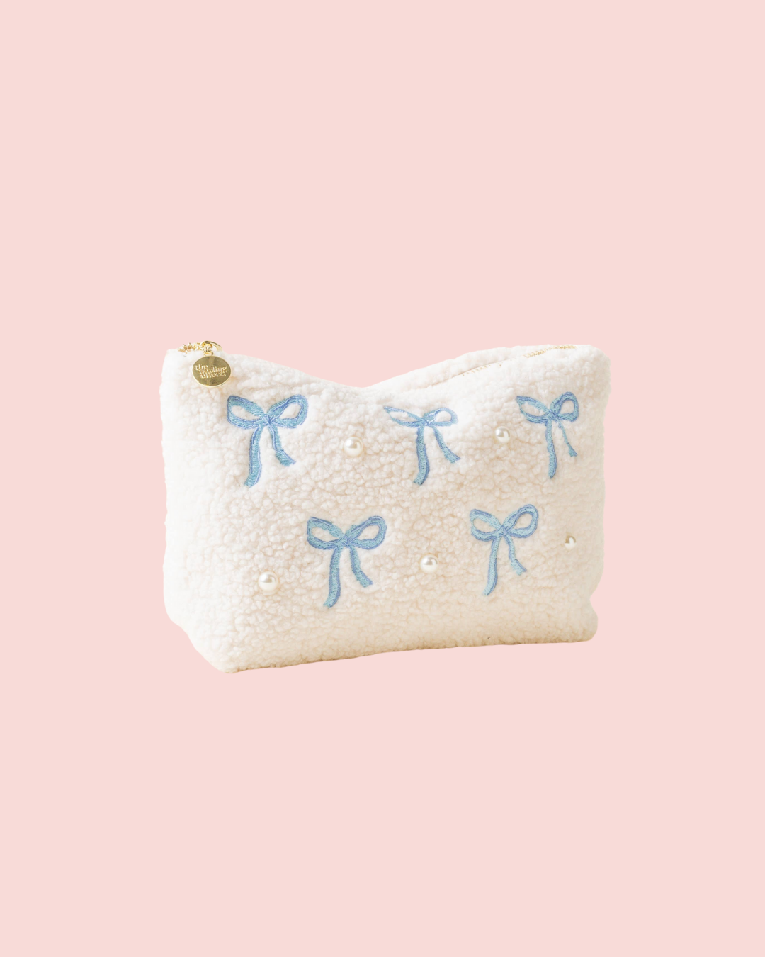 Teddy Pouch-Bows Blue