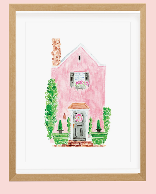 Pink Charleston SC House Art Print