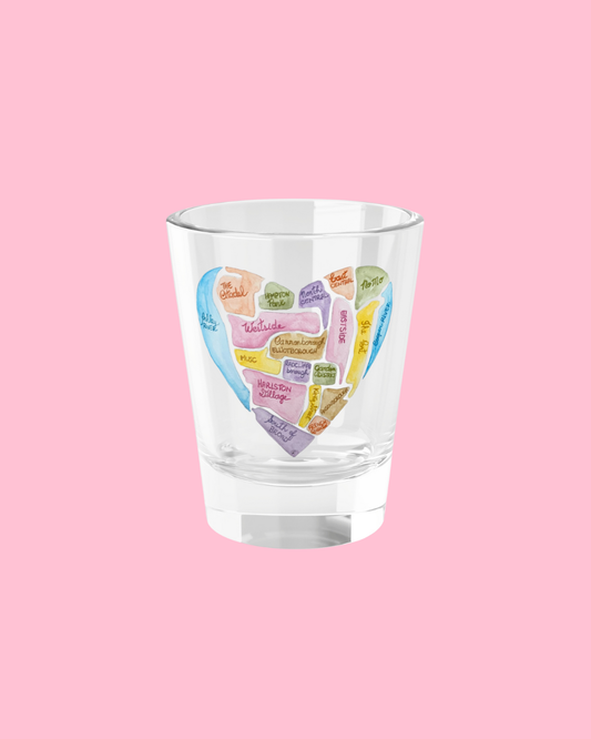 Charleston Heart 1.75oz Shot Glass