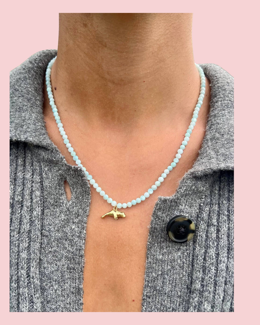 Beaded Manatee Necklace | Waterproof Surfer Beach Jewelry