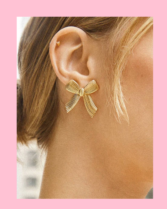 Lillian 18K Gold Non-Tarnish Bow Stud