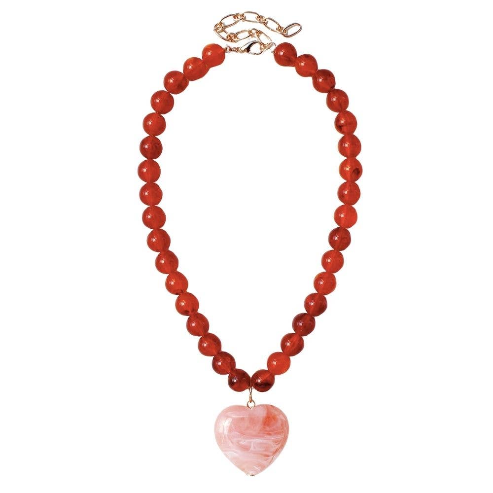 BEAD HEART PENDANT NECKLACE