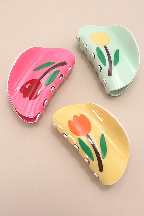 Organic Floral Claw Clip