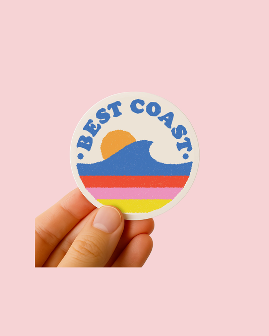 Best Coast Vinyl Sticker | California Surf Beach Decal 3"