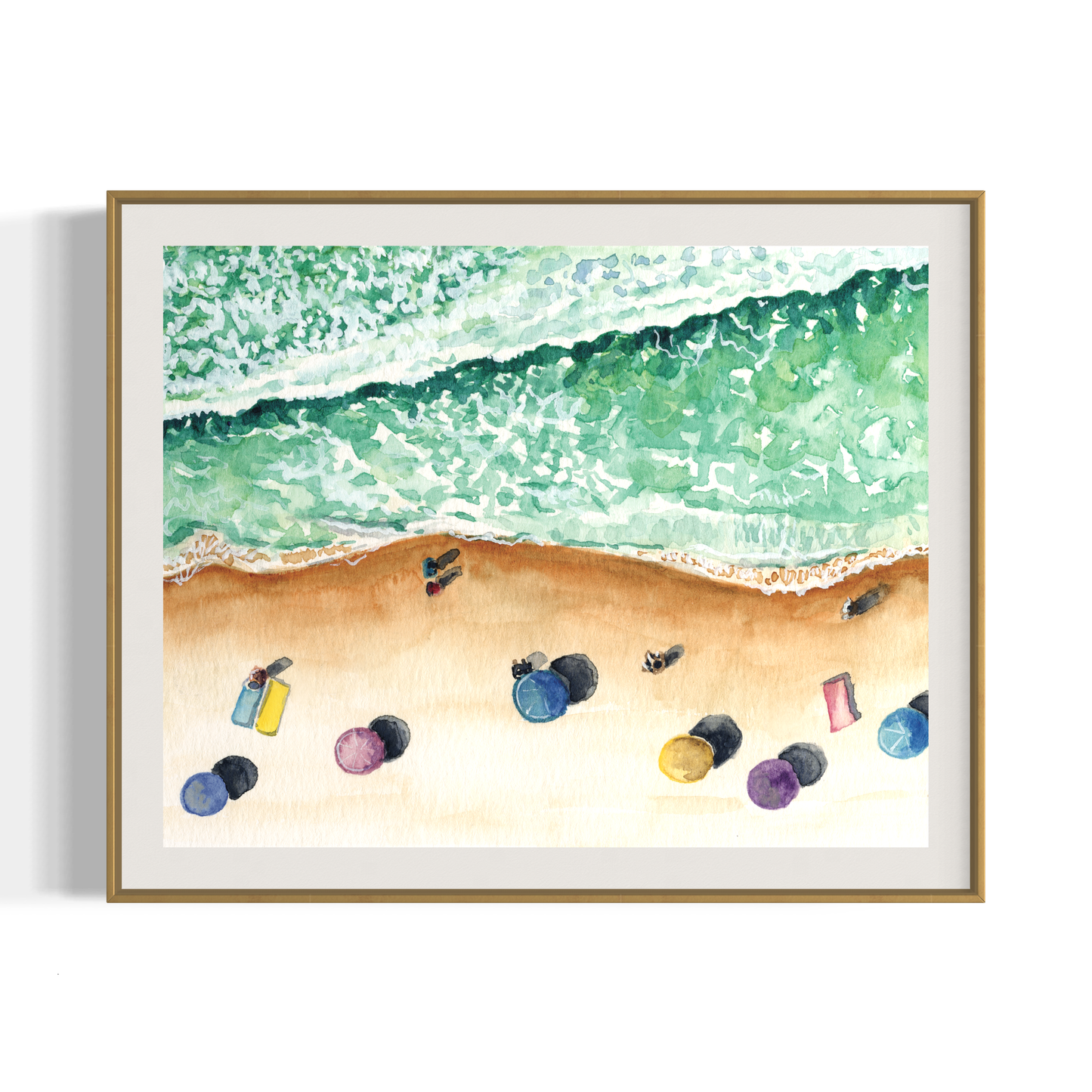 Beach Waves Watercolor Art Print