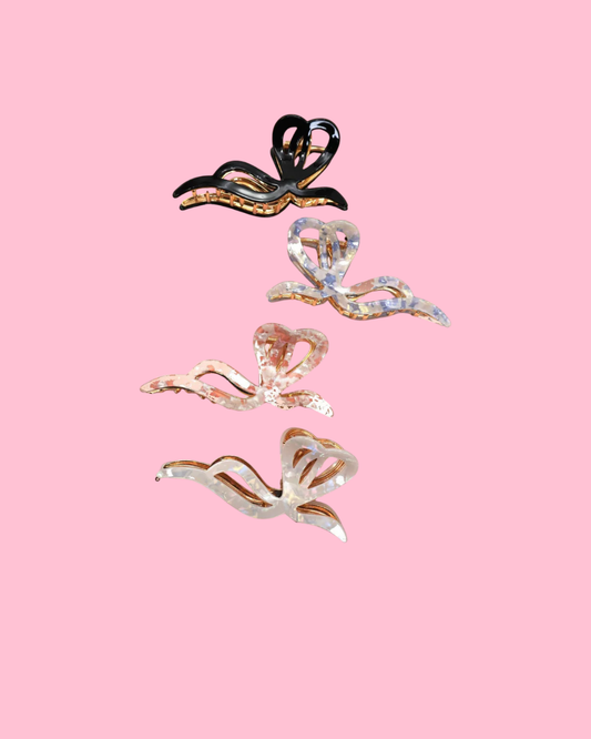 Tolie Pattern Bow Claw Clip