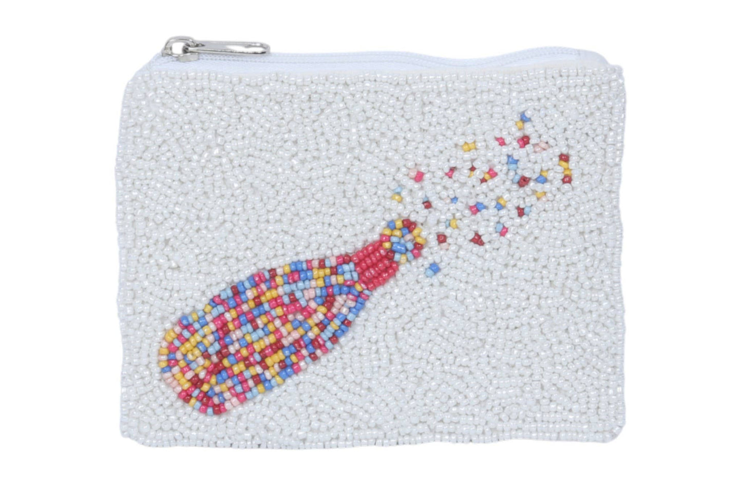 Popping Bottles Themed Beaded Coin Purse