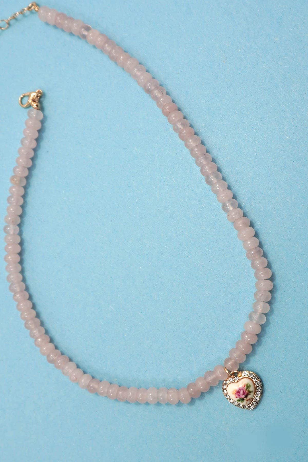 NATURAL SEMI PRECIOUS STONE BEADED CHARM NECKLACE | 80N91561