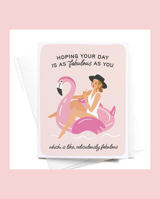 Fabulous Flamingo Floatie Greeting Card
