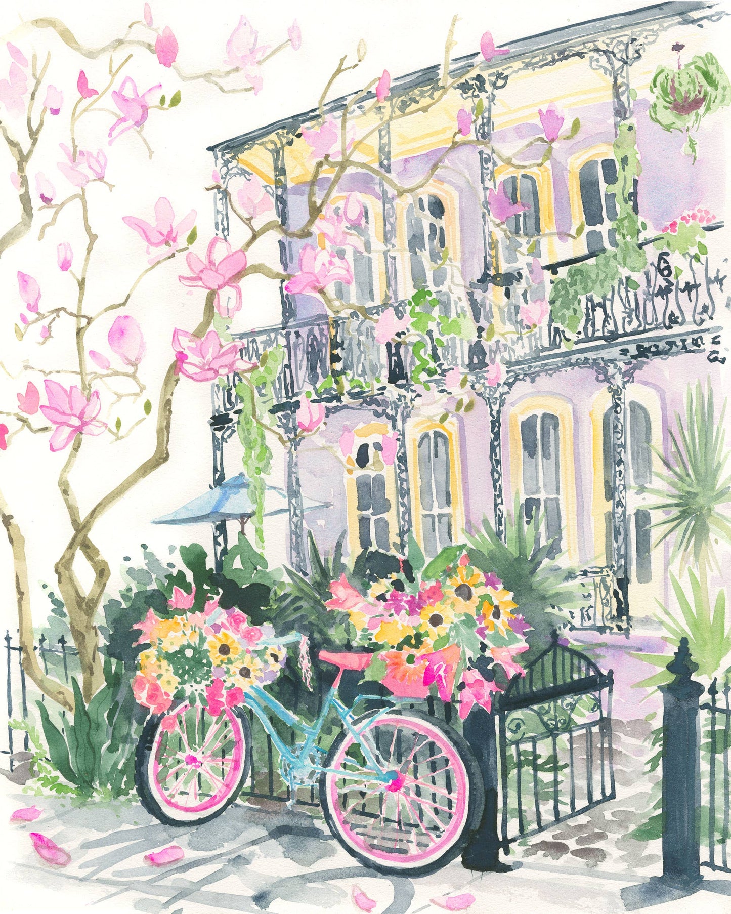 Easter Basket Watercolor Fine Art Print