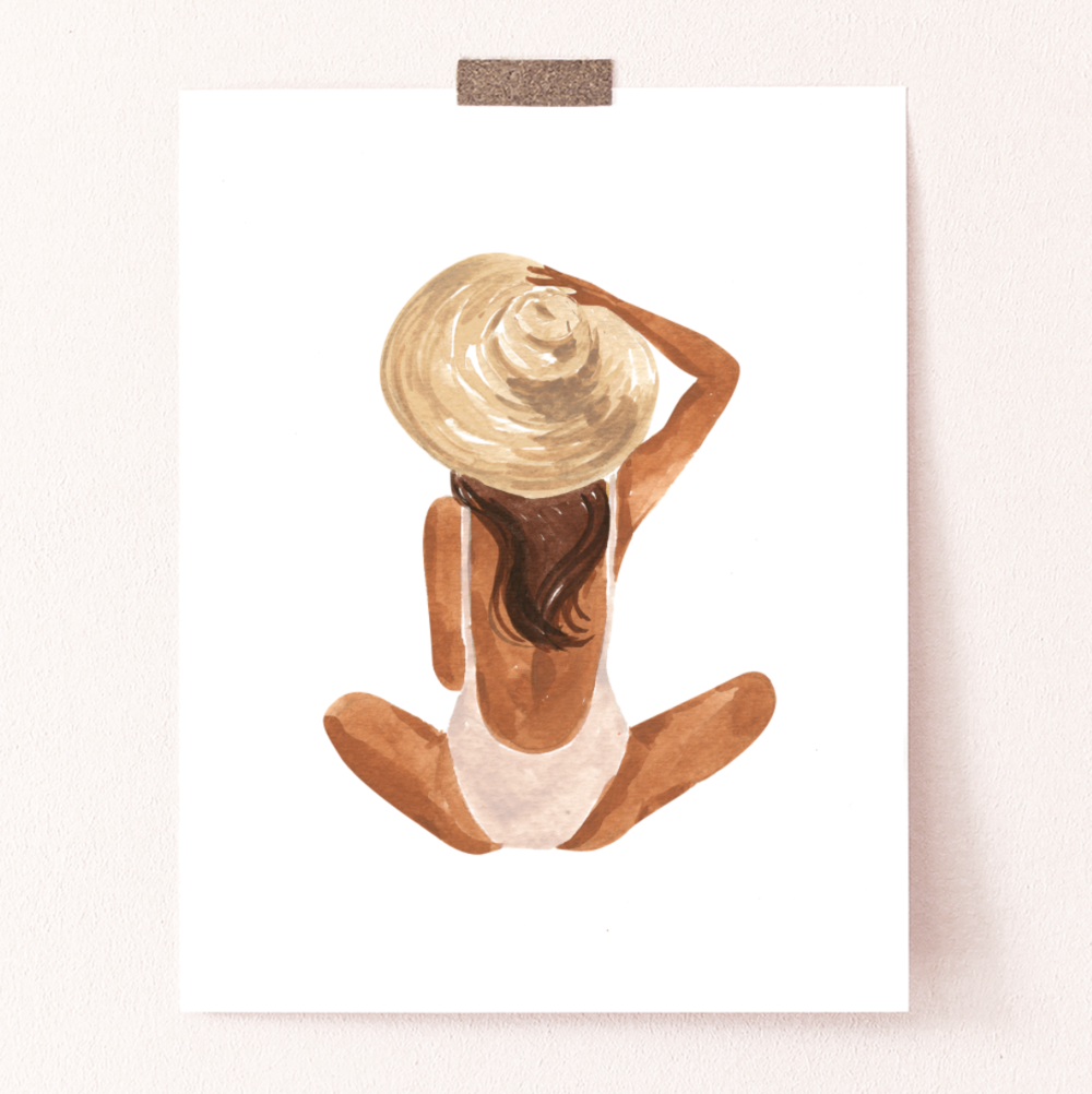Beach Girl Art Print