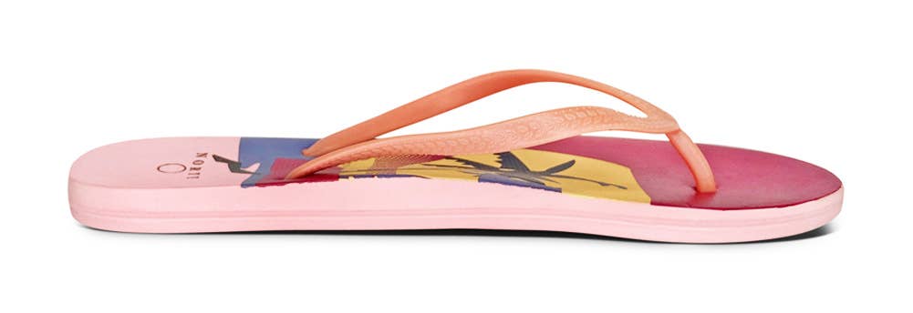 Norty Womens EVA Flip Flop Sandal Sunset Palm Prepack 22019B