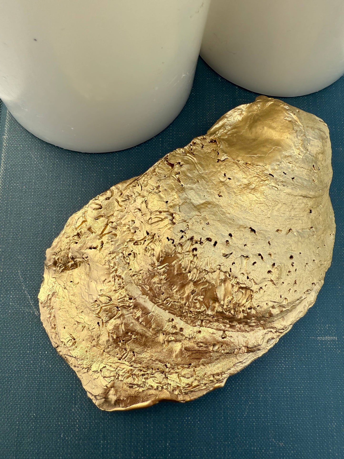 Decoupage Oyster Ring Dish--Majestic Palm