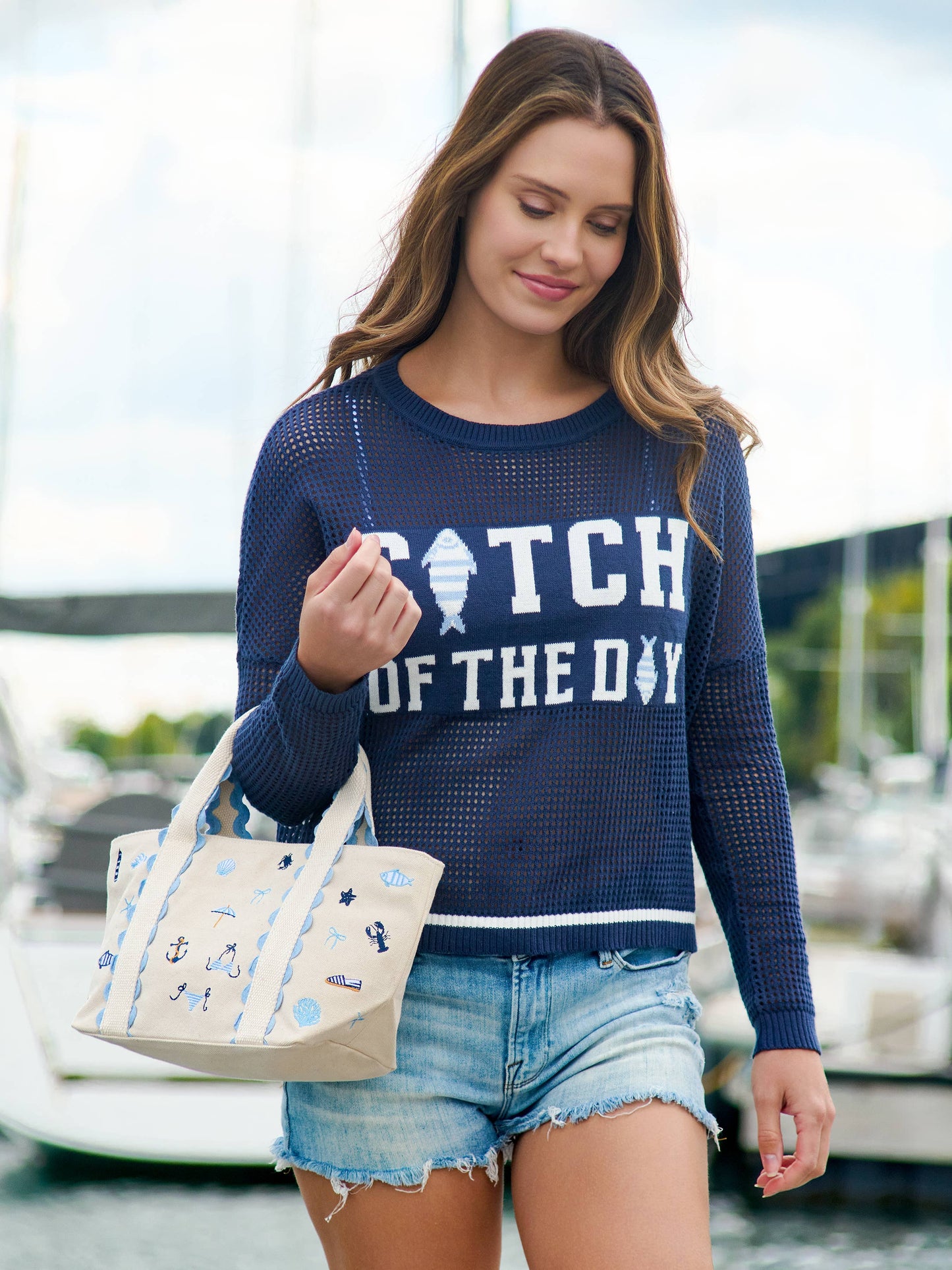 COASTAL ICONS MINI TOTE,NATURAL