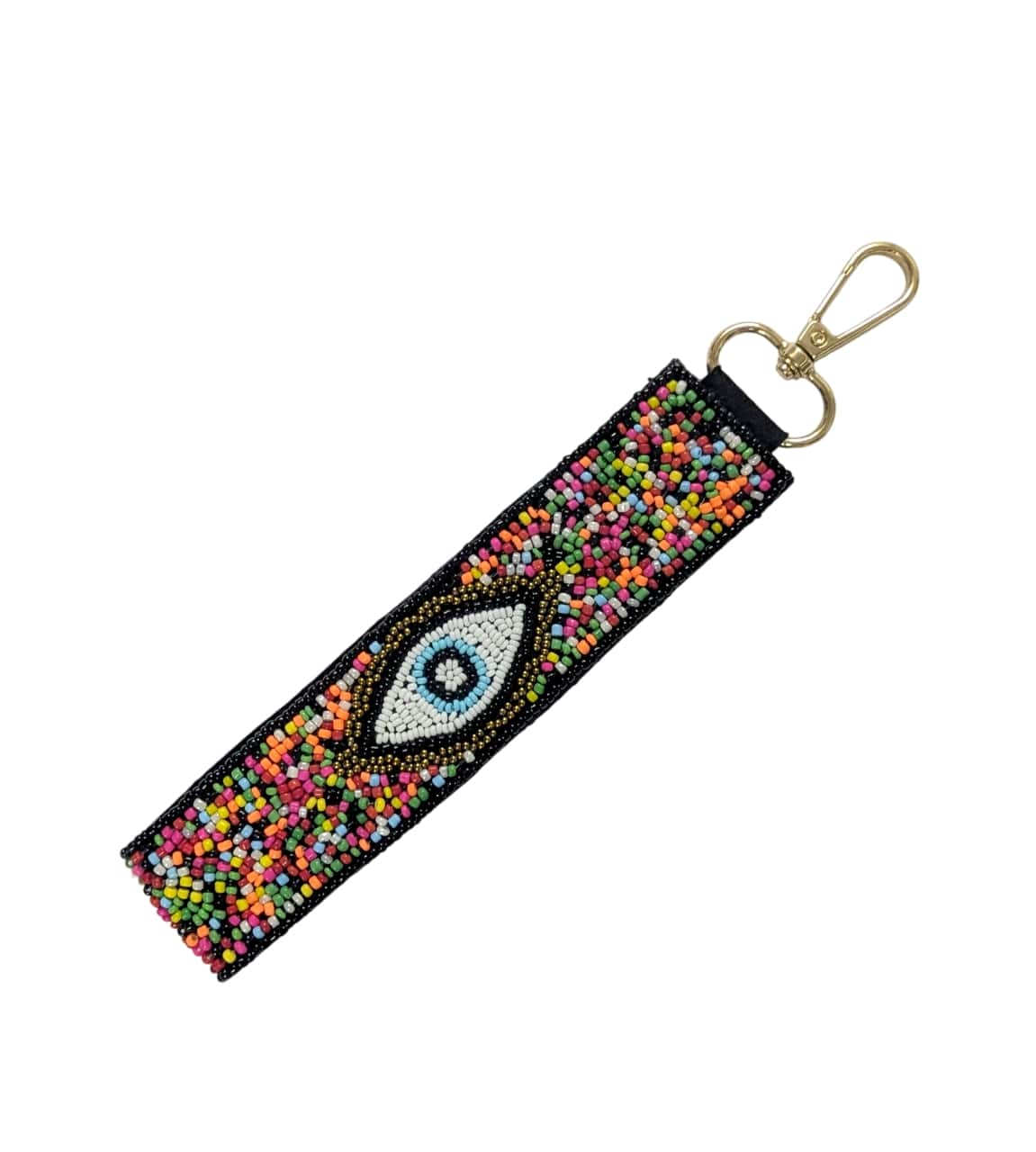 Ladies Evil Eye Beaded Wristlet Strap Key Chain