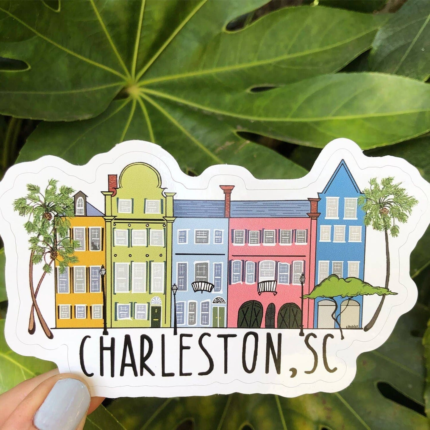 Rainbow Row Charleston, SC Sticker