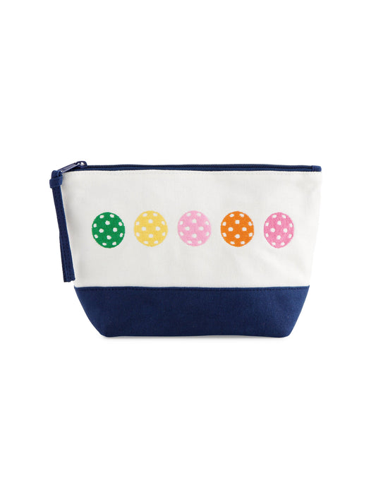 PICKLEBALLS ZIP POUCH, IVORY