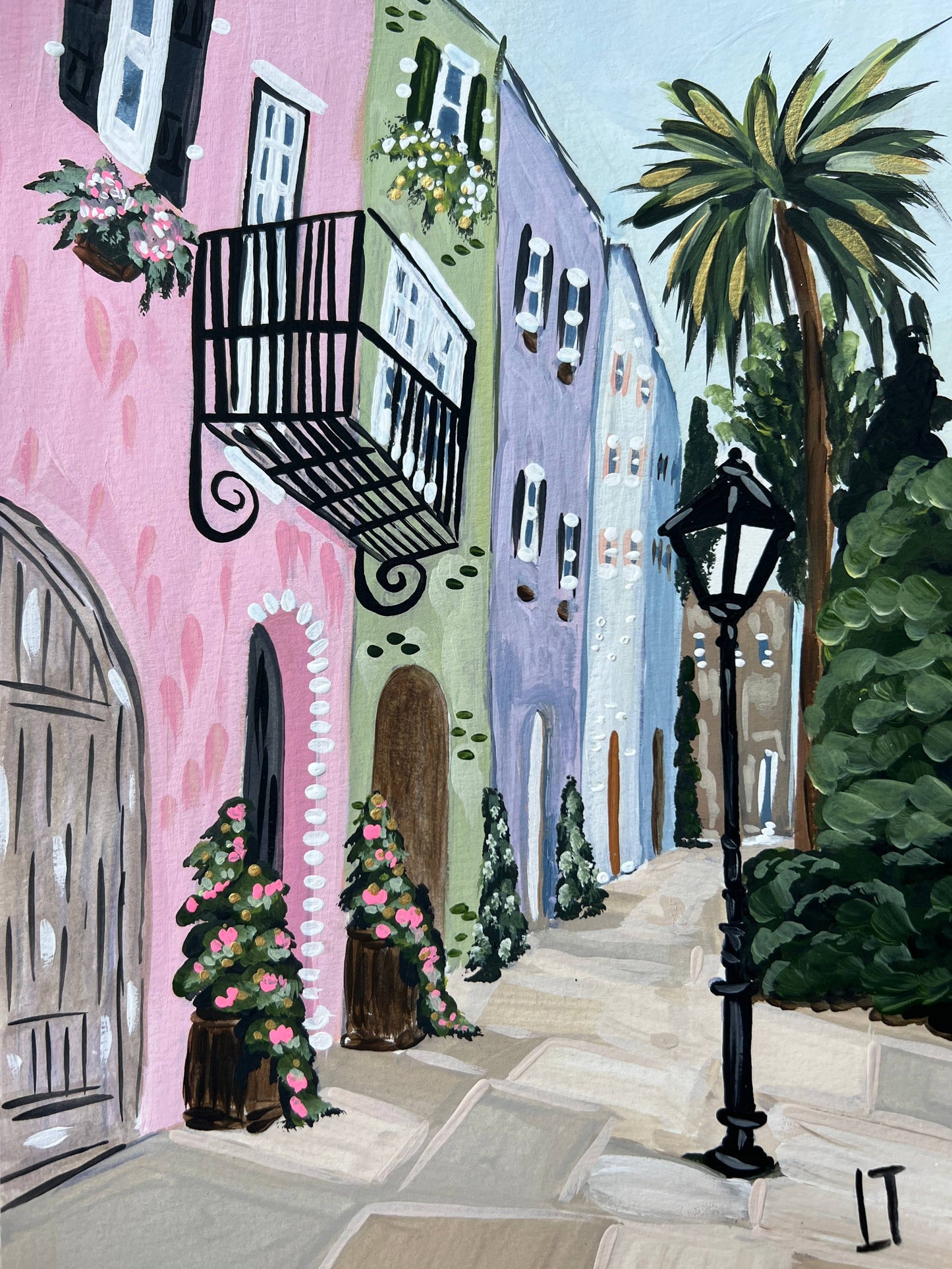 A Walk Along Rainbow Row: Charleston Inspired Print