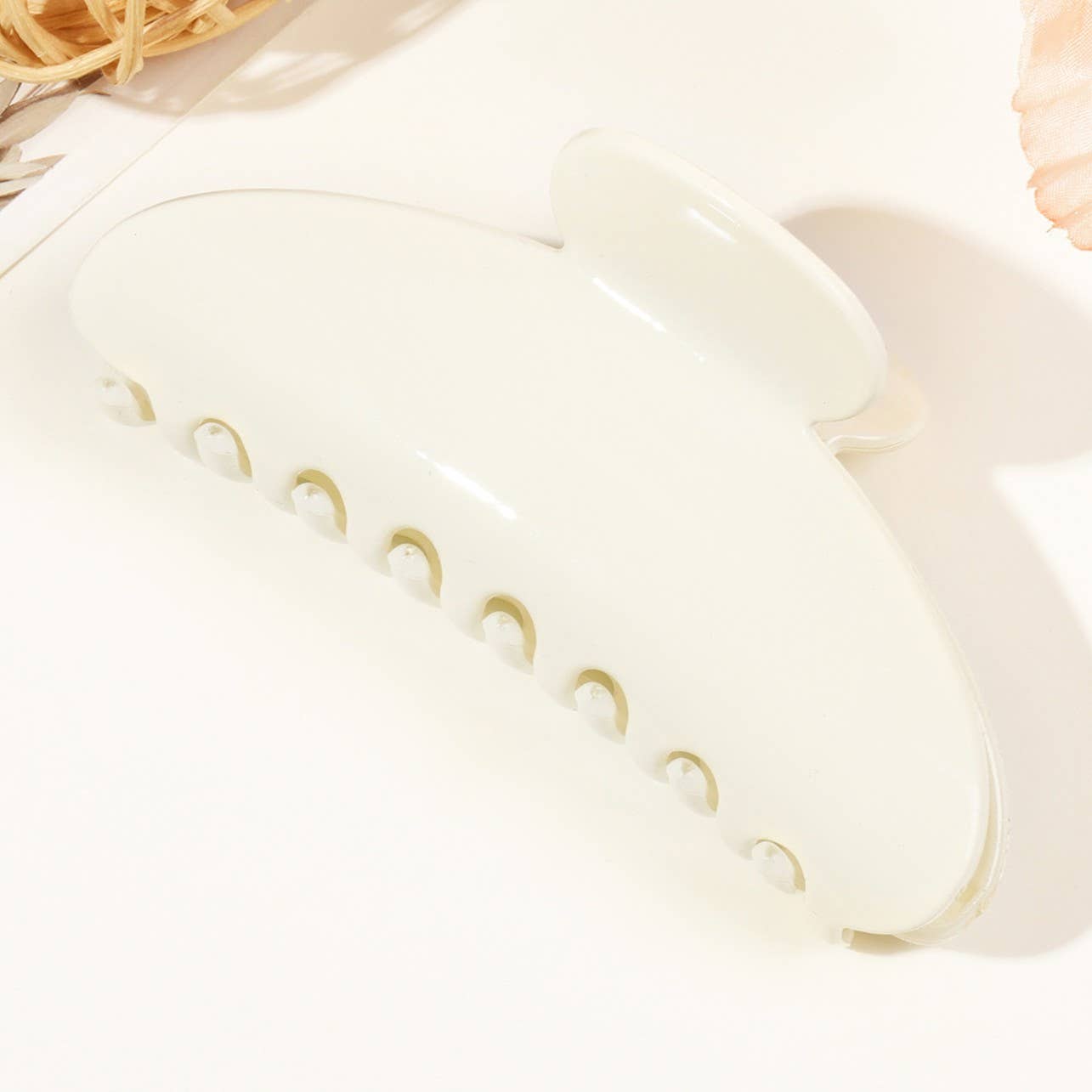 Minimalist Solid Color Glossy Half-Circle Hair Claws