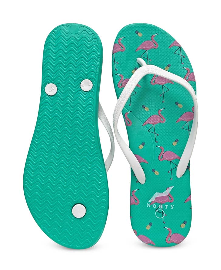 Norty Womens EVA Flip Flop Sandal Flamingos Prepack 22017B