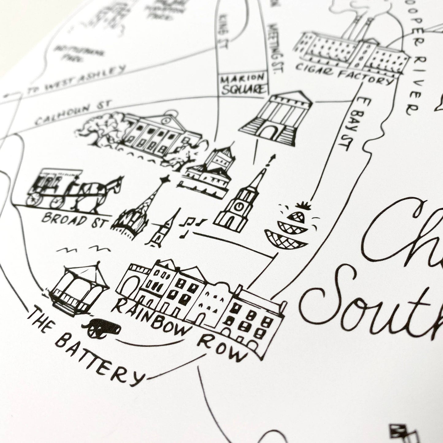 Charleston, South Carolina Map Art Print