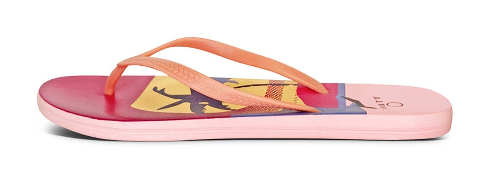 Norty Womens EVA Flip Flop Sandal Sunset Palm Prepack 22019B