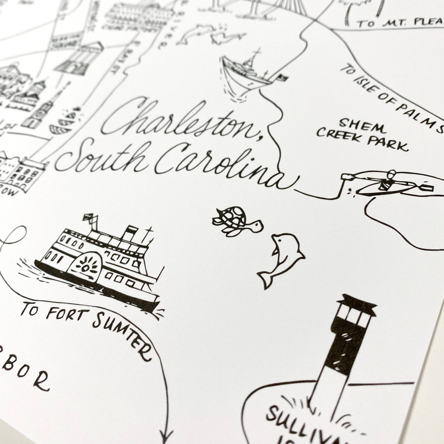 Charleston, South Carolina Map Art Print