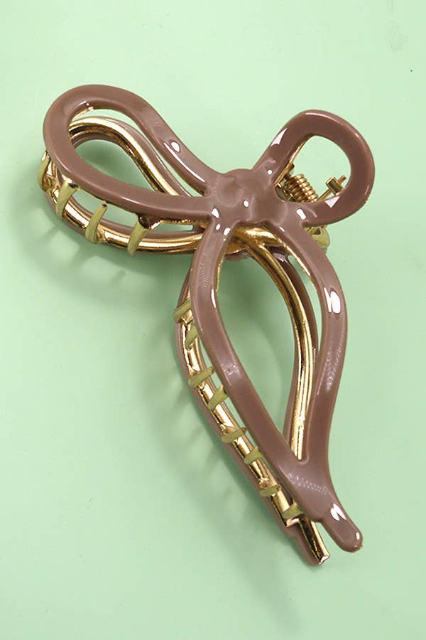 JUMBO CELLULOSE CASTING BOW HAIR CLAW CLIPS | 40H759