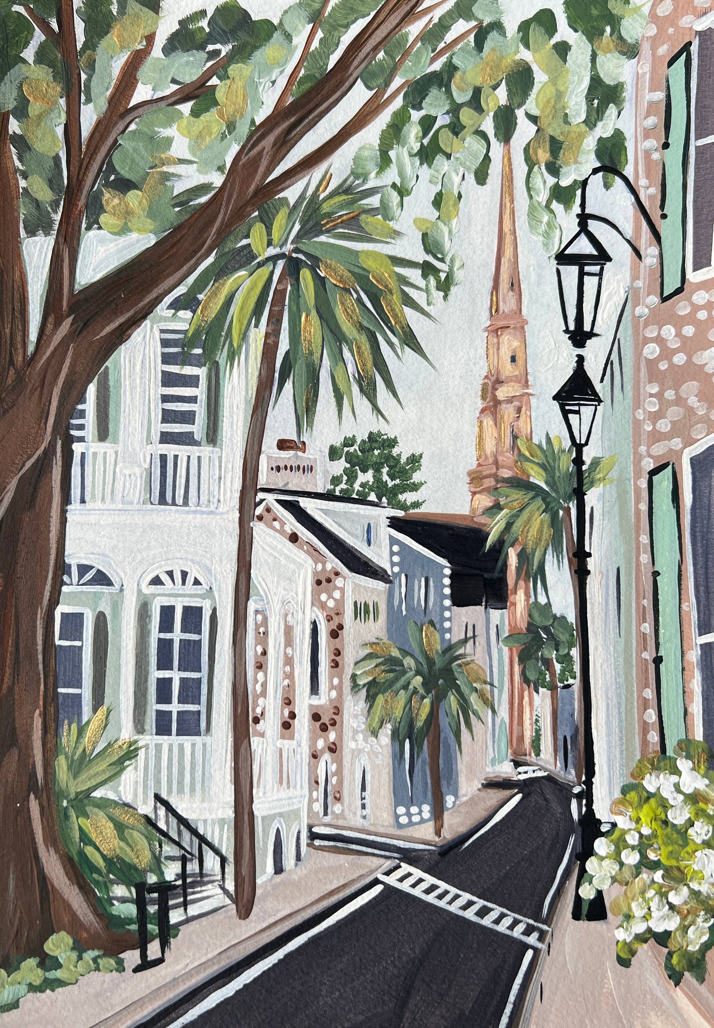 Church in the Distance : Charleston Inspired Print