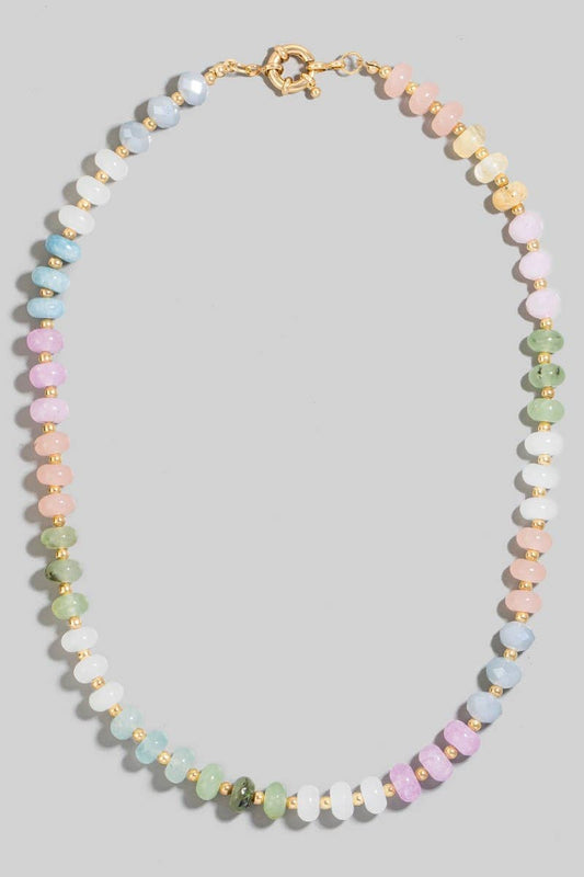 Round Stone Beaded Necklace