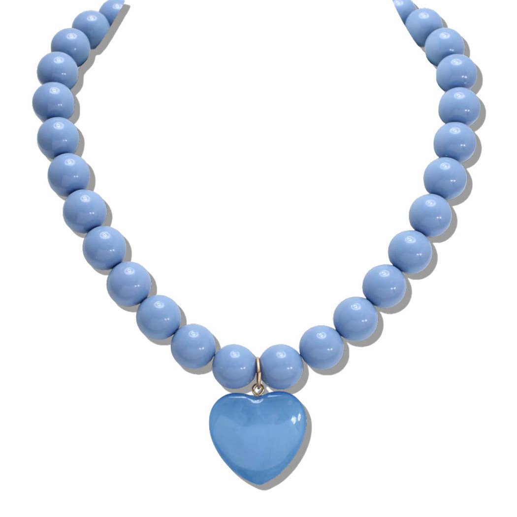 HEART CHARM BEADED NECKLACE