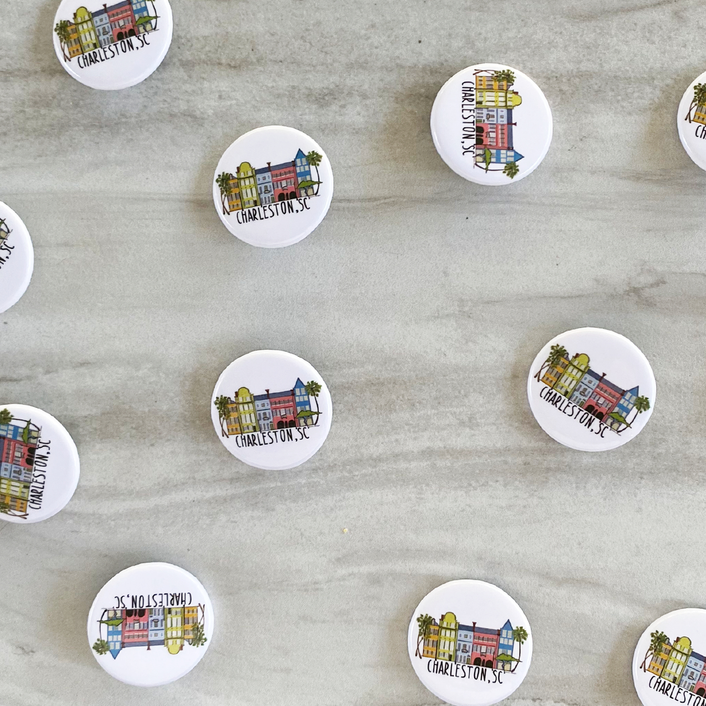 Rainbow Row Charleston Button