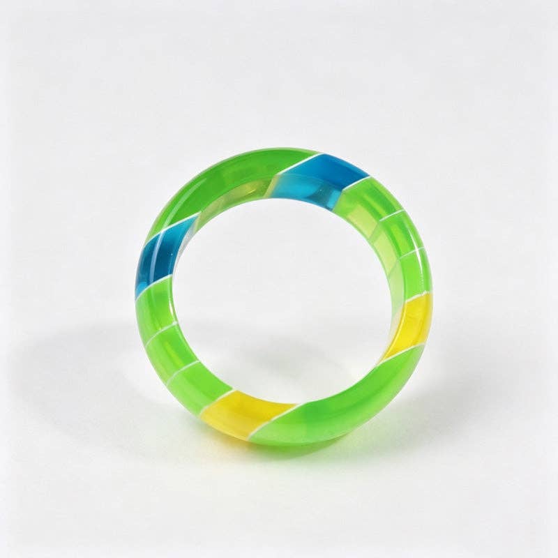 Rainbow Stripe Resin Ring