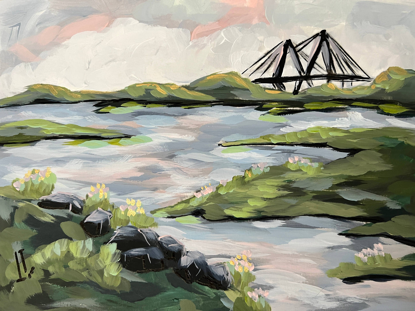Coastal Marsh Print: Marsh by the Bridge