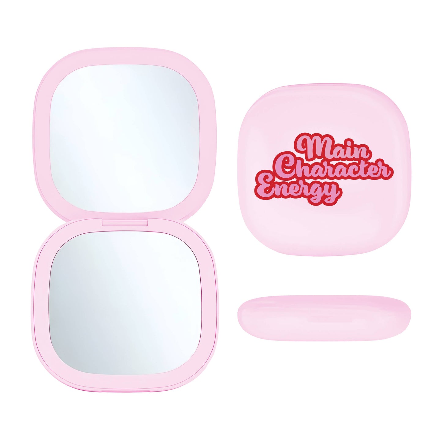 Main Character Energy - LED Compact Mirror (Pink)