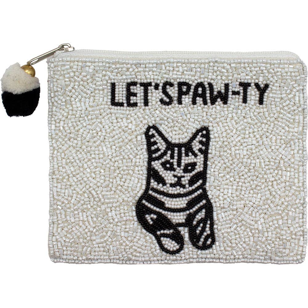 LETS PAW-TY BEADED COIN POUCH