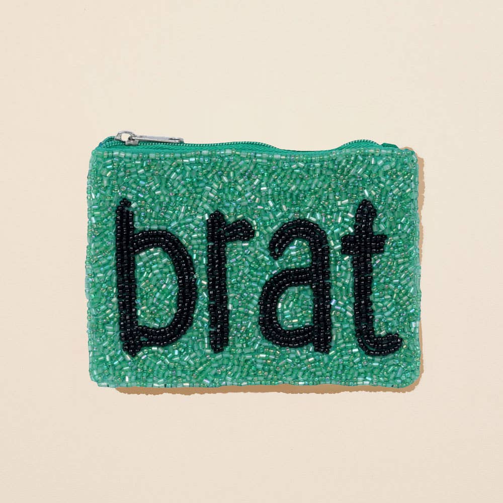 BRAT Message Seed Beaded Mini Pouch Bag