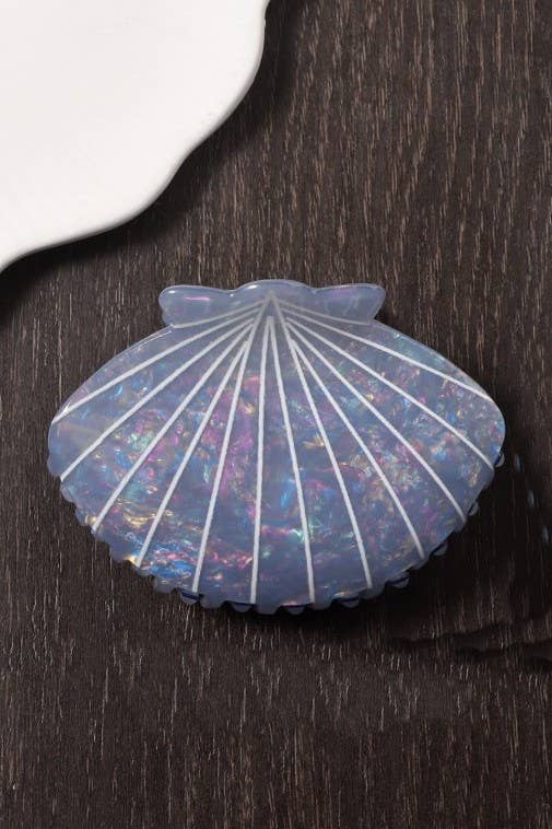 Jumbo Pink PVC Seashell Claw Clip