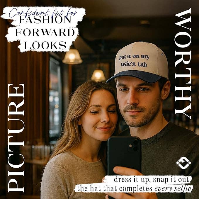 Two Tone Cap - Put It On My Wife's Tab - Navy/Beige