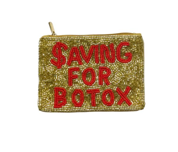 SAVING FOR BOTOX Fully Beaded Coin Purse
