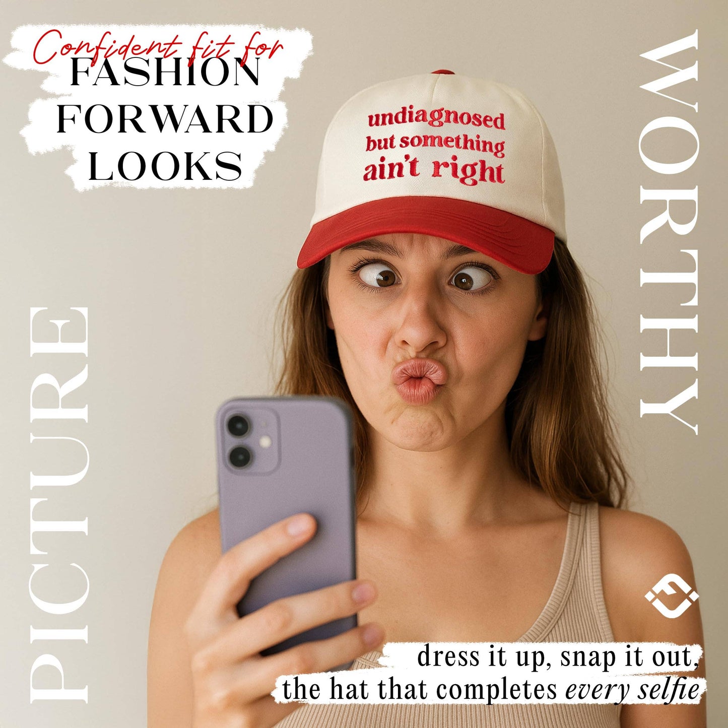 2-Tone Cap - Undiagnosed But Something Ain't Right Red/Beige