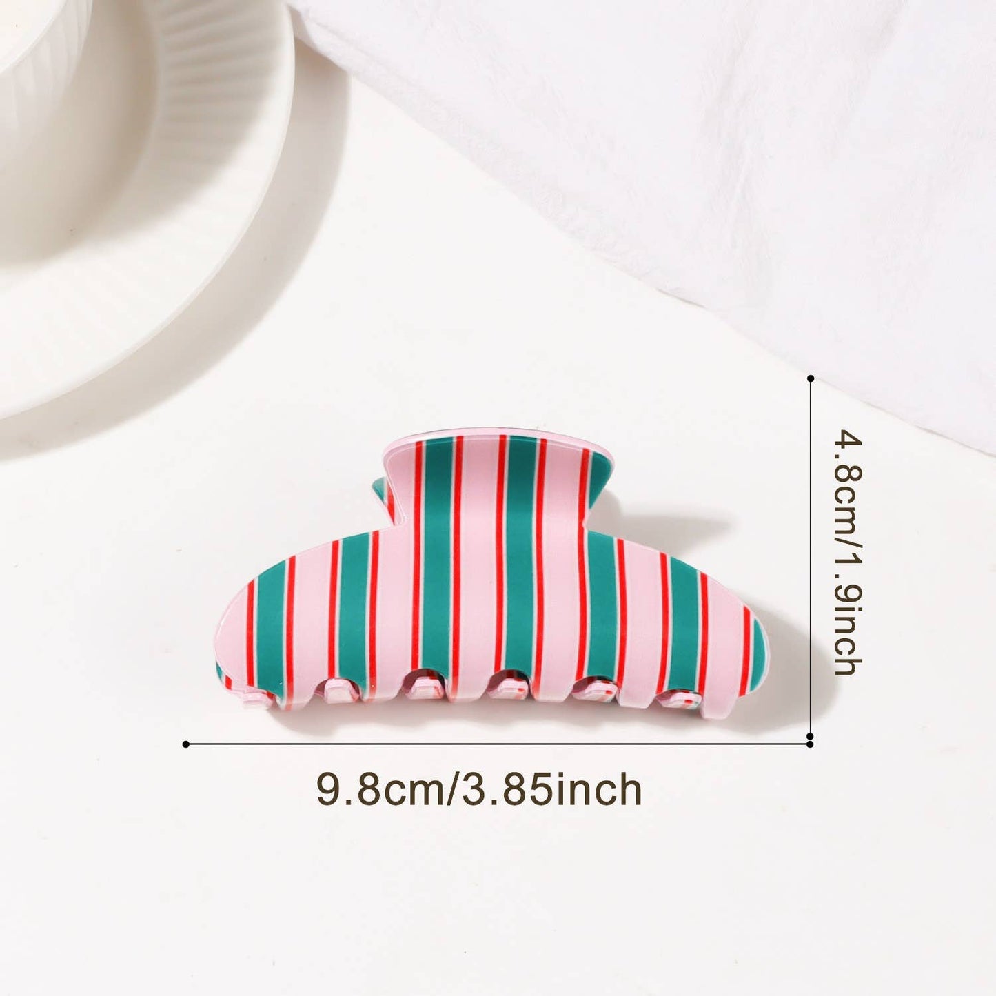 Colorful Vertical Stripe Pattern Hair Claw Clip