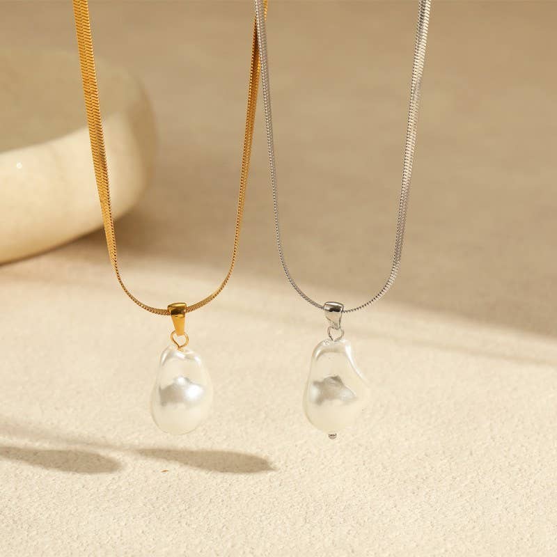 Stainless Steel Free Pearl Necklace