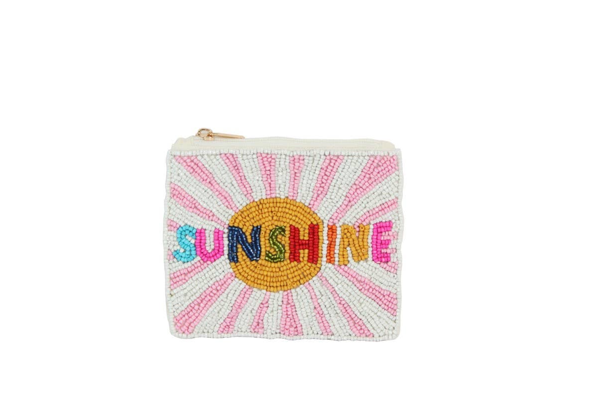 Ladies Fully Beaded SUNSHINE Fashion Coin Purse