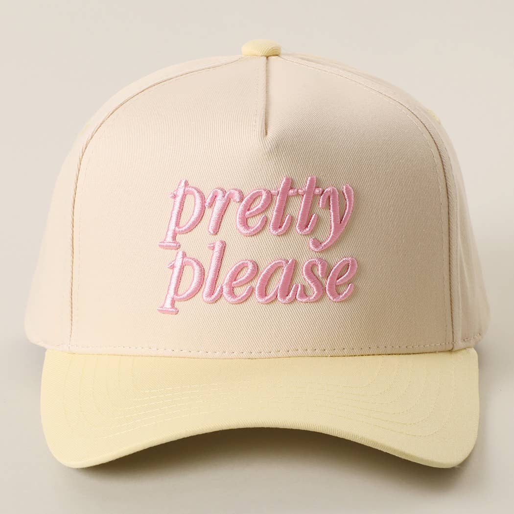 Pretty Please 3D Embroidered Two-Tone Trucker Hat