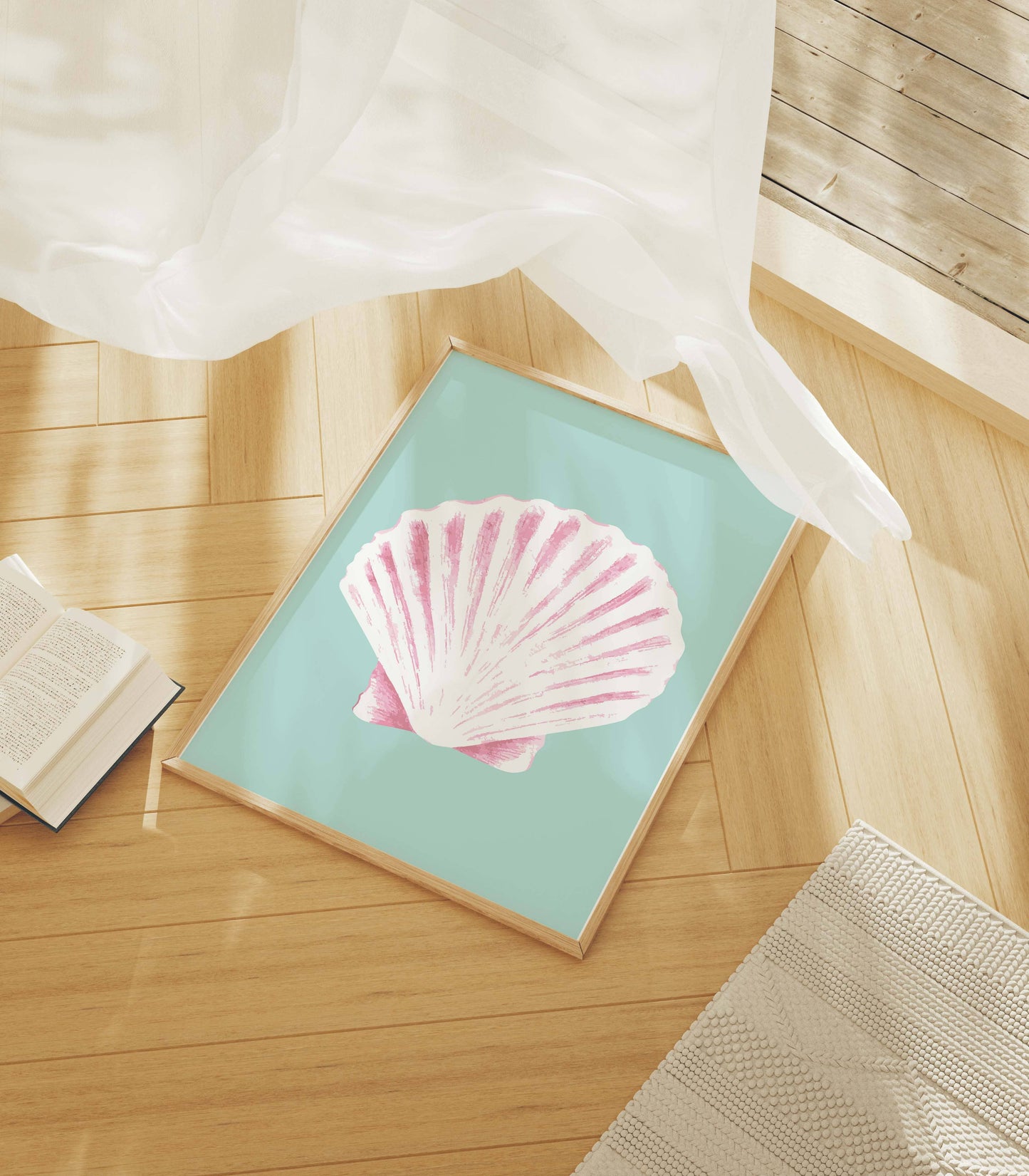 Aqua Seashell Print