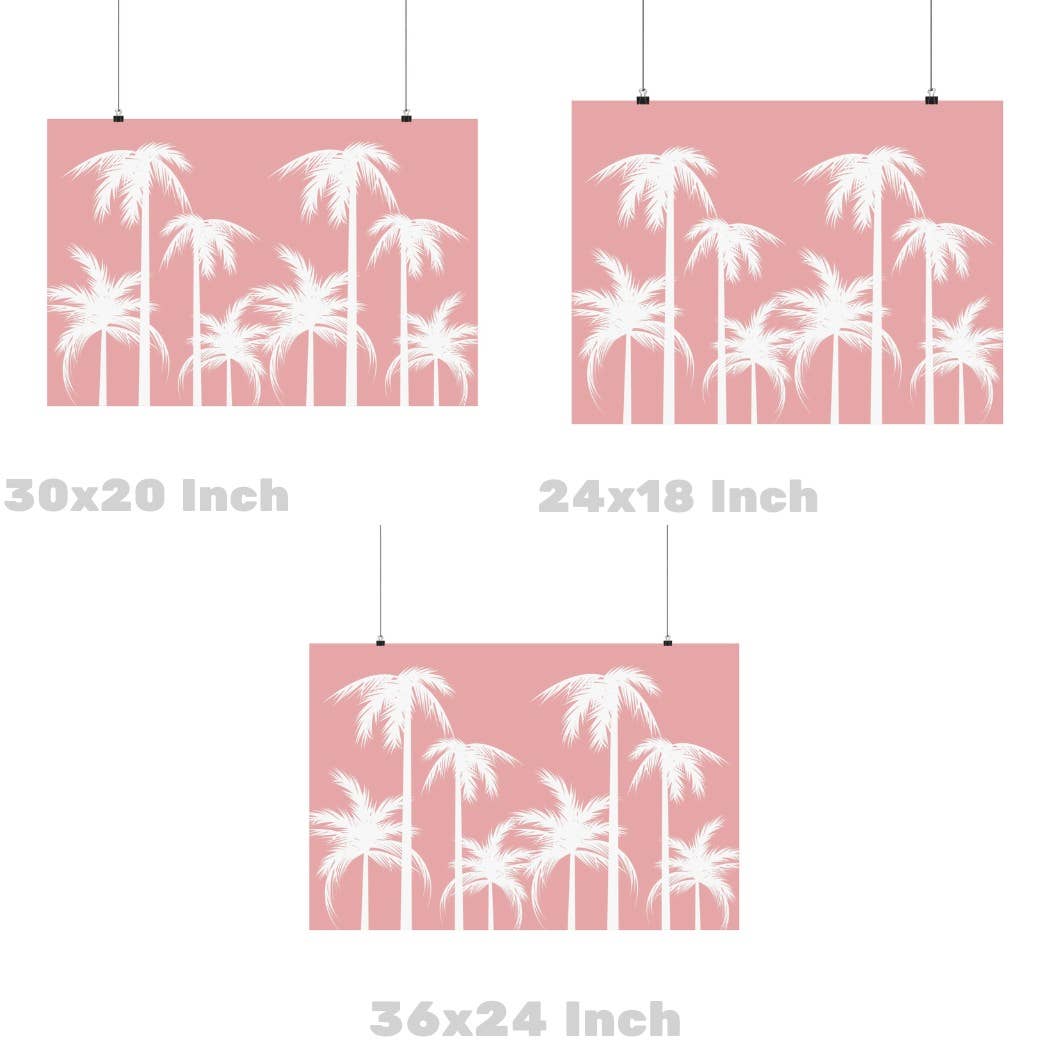 Landscape Coastal Cowgirl Pastel Palm Trees Wall Art Print