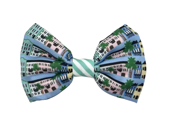 Rainbow Row Bow Tie - Blue and Green