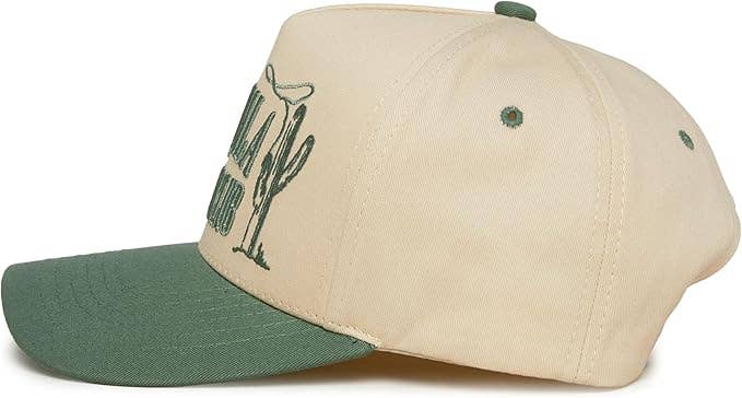 2-Tone 3D Embroidered Cap - Tequila Cowboy Club - Sage/Beige
